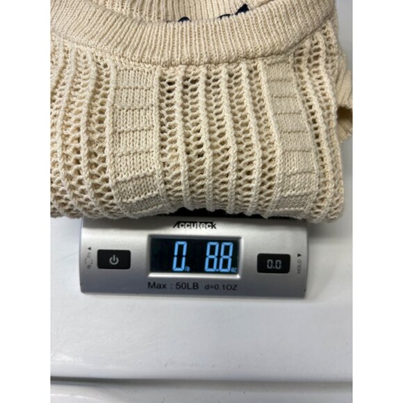 Rachel Roy Womens Large Sleeveless Loose Knit Sweater Beige Cotton & Polyester - Picture 9 of 9